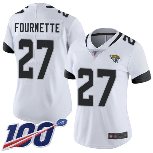 Jaguars #27 Leonard Fournette White Women's Stitched 100th Season Vapor Limited Jersey cheap jerseys for sale - CheapJerseys.Shop
