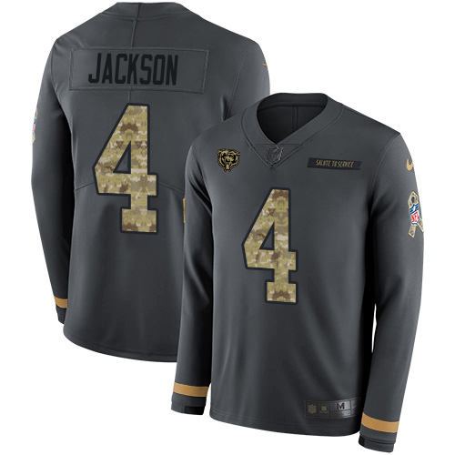 Bears #4 Eddie Jackson Anthracite Salute To Service Youth Stitched Limited Therma Long Sleeve Jersey cheap jerseys for sale - CheapJerseys.Shop