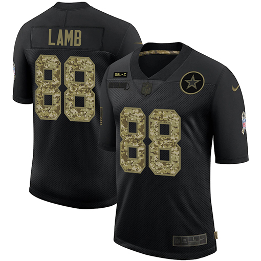 Dallas Cowboys #88 CeeDee Lamb Men's 2020 Salute To Service Camo Limited Jersey Black cheap jerseys for sale - CheapJerseys.Shop