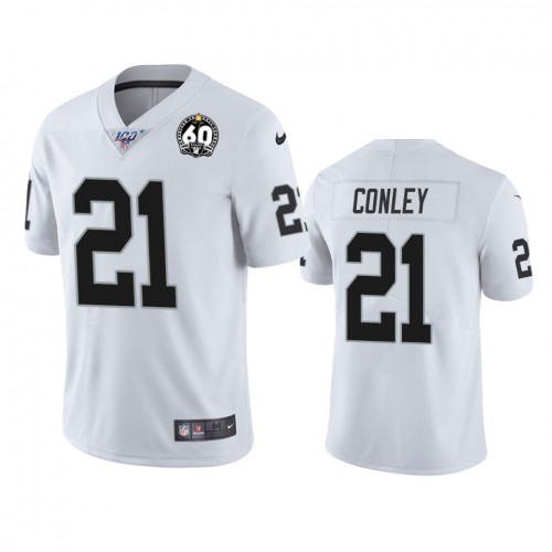 Las Vegas Raiders #21 Gareon Conley White 60th Anniversary Vapor Limited Stitched 100th Season Jersey Men's cheap jerseys for sale - CheapJerseys.Shop