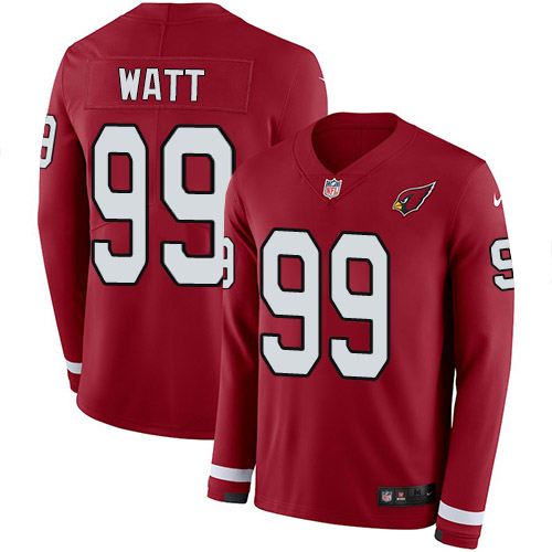 Cardinals #99 J.J. Watt Red Team Color Youth Stitched Limited Therma Long Sleeve Jersey cheap jerseys for sale - CheapJerseys.Shop