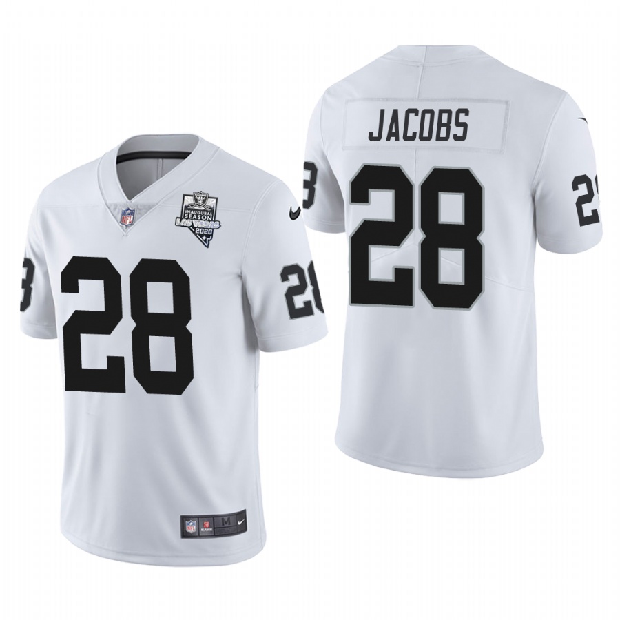 Las Vegas Raiders #28 Josh Jacobs Men's 2020 Inaugural Season Vapor Limited Jersey White cheap jerseys for sale - CheapJerseys.Shop