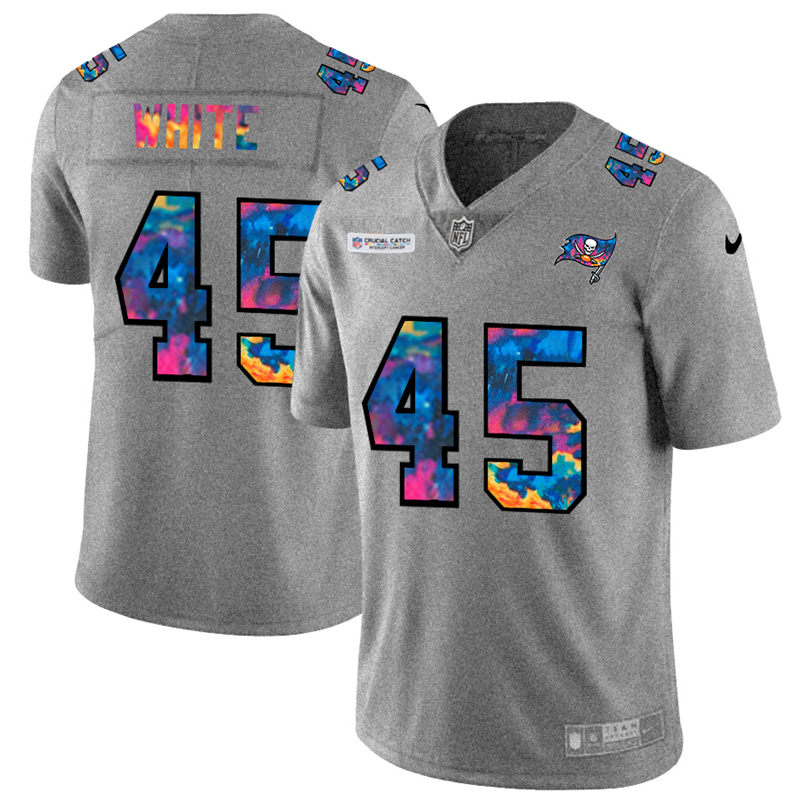 Tampa Bay Buccaneers #45 Devin White Men's Multi-Color 2020 Crucial Catch Jersey Greyheather cheap jerseys for sale - CheapJerseys.Shop