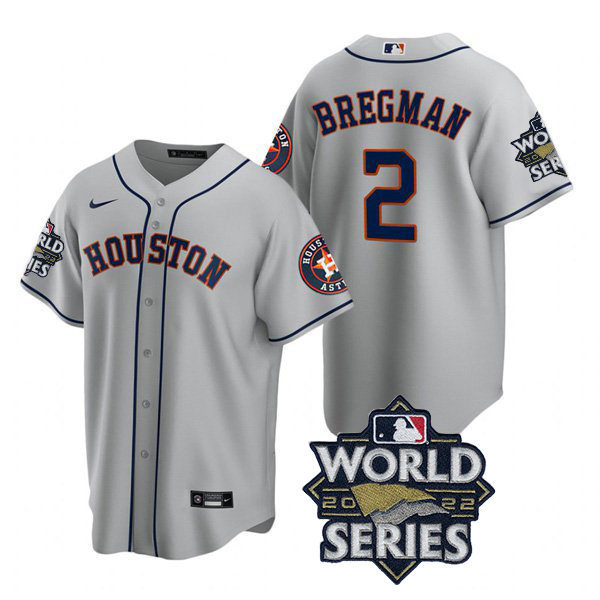 Houston Astros #2 Alex Bregman Men's 150th Anniversary 2022 World Series Game Jersey - Gray cheap jerseys for sale - CheapJerseys.Shop