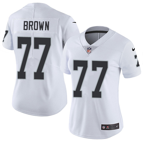 Las Vegas Raiders #77 Trent Brown White Women's Stitched Vapor Untouchable Limited Jersey Womens cheap jerseys for sale - CheapJerseys.Shop