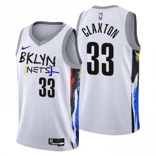 Brooklyn Nets #33 Nicolas Claxton Mens 2022-23 City Edition Jersey - Cherry Blossom White Mens cheap jerseys for sale - CheapJerseys.Shop