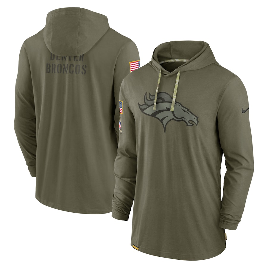 Denver Broncos 2022 Salute To Service Tonal Pullover Hoodie - Olive cheap jerseys for sale - CheapJerseys.Shop