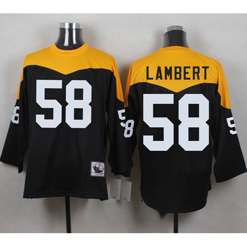 Mitchell And Ness 1967 Pittsburgh Steelers #58 Jack Lambert Black/Yelllow Throwback Men's Stitched Jersey Men's cheap jerseys for sale - CheapJerseys.Shop