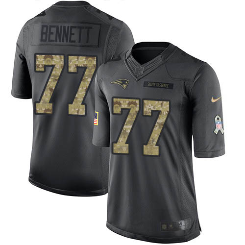 New England Patriots #77 Michael Bennett Black Men's Stitched Limited 2016 Salute To Service Jersey Men's cheap jerseys for sale - CheapJerseys.Shop
