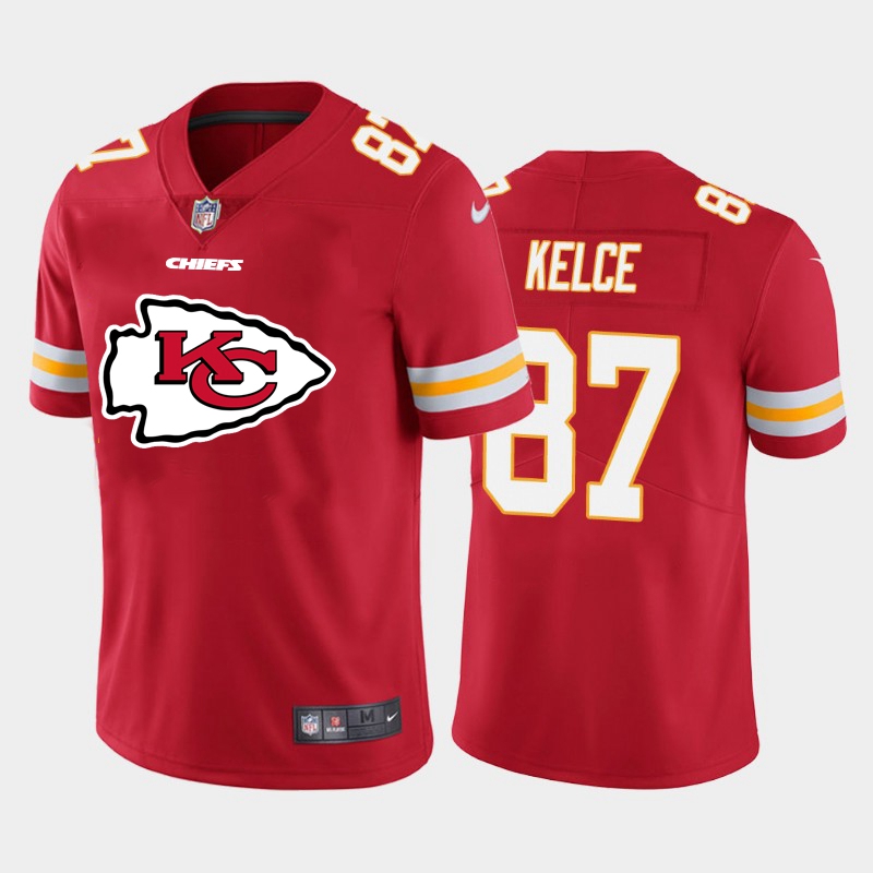 Kansas City Chiefs #87 Travis Kelce Red Men's Big Team Logo Player Vapor Limited Jersey cheap jerseys for sale - CheapJerseys.Shop