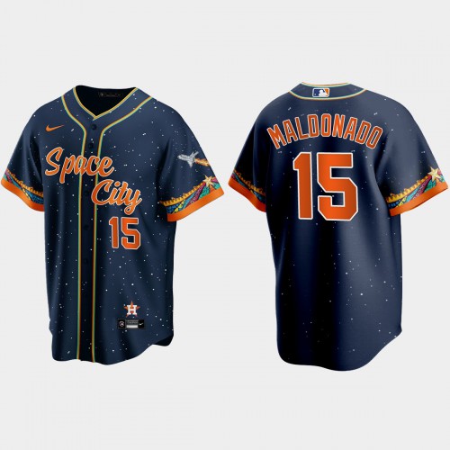 Houston Houston Astros #15 Martin Maldonado Navy Men's 2021 City Connect Replica Jersey Men's cheap jerseys for sale - CheapJerseys.Shop