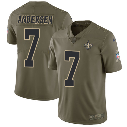 New Orleans Saints #7 Morten Andersen Olive Men's Stitched Limited 2017 Salute To Service Jersey Men's cheap jerseys for sale - CheapJerseys.Shop