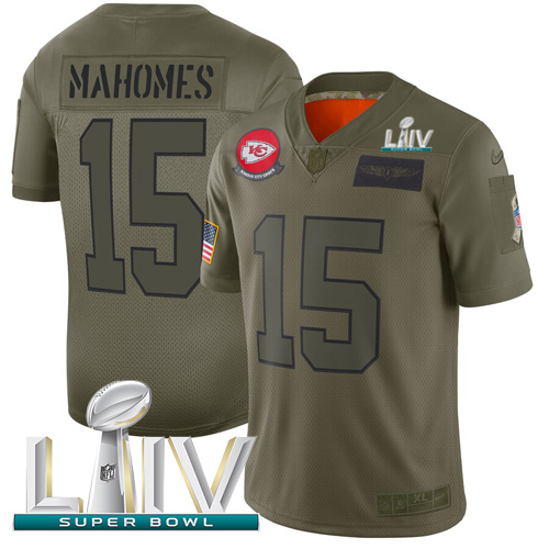 Chiefs #15 Patrick Mahomes Camo Super Bowl LIV 2020 Youth Stitched Limited 2019 Salute To Service Jersey cheap jerseys for sale - CheapJerseys.Shop