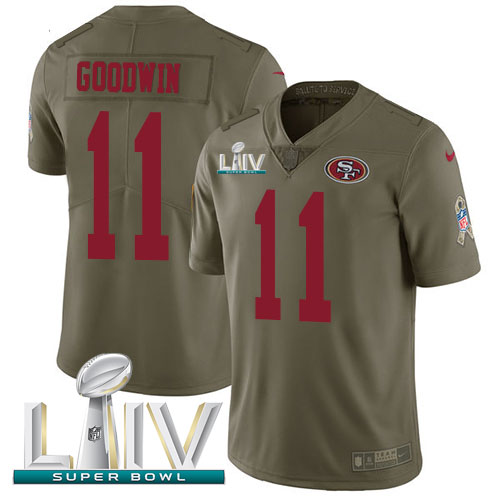 San Francisco 49ers #11 Marquise Goodwin Olive Super Bowl LIV 2020 Men's Stitched Limited 2017 Salute To Service Jersey Men's cheap jerseys for sale - CheapJerseys.Shop