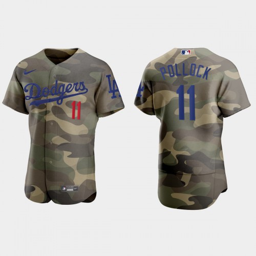 Los Angeles Los Angeles Dodgers #11 A.J. Pollock Men's 2021 Armed Forces Day Authentic Jersey -Camo Men's cheap jerseys for sale - CheapJerseys.Shop