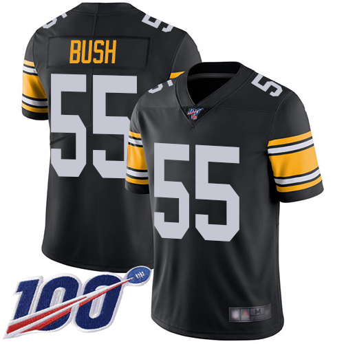 Pittsburgh Steelers #55 Devin Bush Black Alternate Men's Stitched 100th Season Vapor Limited Jersey Men's cheap jerseys for sale - CheapJerseys.Shop