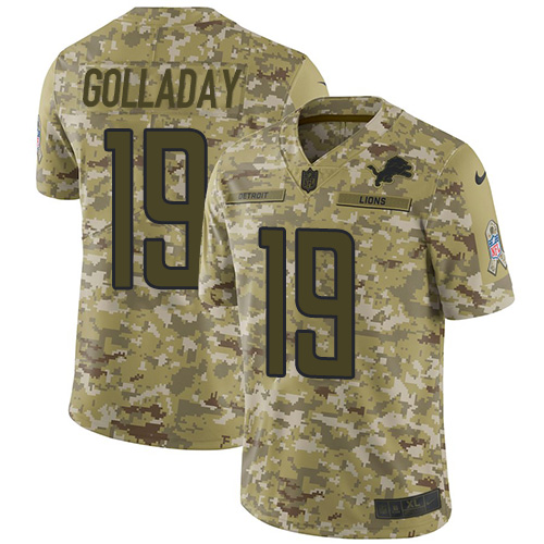 Detroit Lions #19 Kenny Golladay Camo Men's Stitched Limited 2018 Salute To Service Jersey Men's cheap jerseys for sale - CheapJerseys.Shop