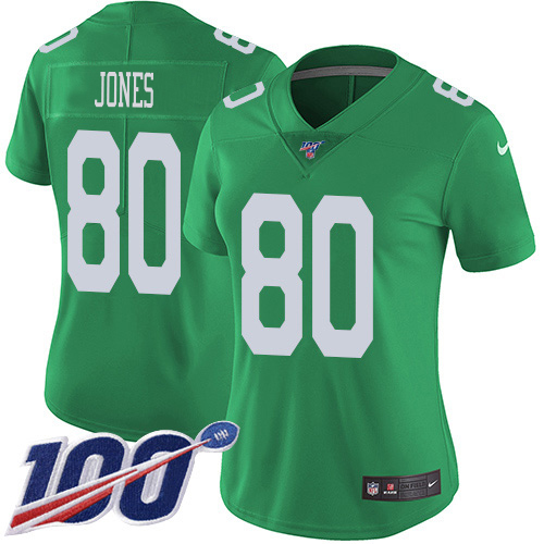 Eagles #80 Julio Jones Green Women's Stitched Limited Rush 100th Season Jersey cheap jerseys for sale - CheapJerseys.Shop