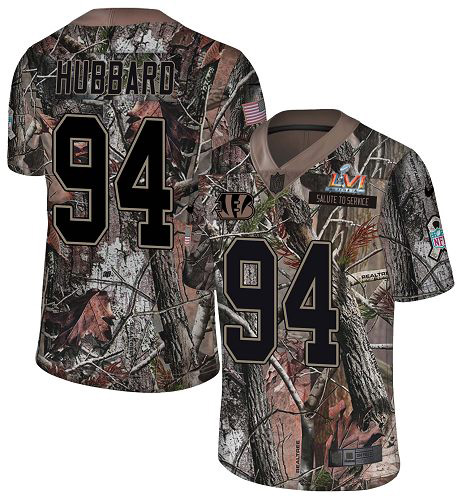 Bengals #94 Sam Hubbard Camo Super Bowl LVI Patch Men's Stitched Limited Rush Realtree Jersey cheap jerseys for sale - CheapJerseys.Shop