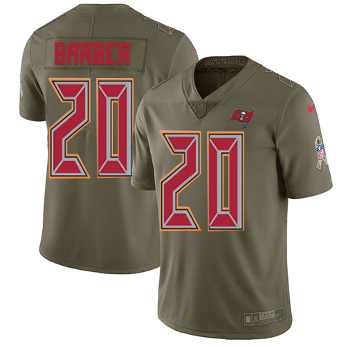 Tampa Bay Buccaneers #20 Ronde Barber Olive Men's Stitched Limited 2017 Salute to Service Jersey Men's cheap jerseys for sale - CheapJerseys.Shop