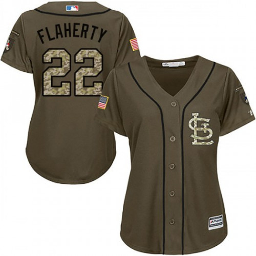 St.Louis Cardinals #22 Jack Flaherty Green Salute to Service Women's Stitched Jersey Womens cheap jerseys for sale - CheapJerseys.Shop