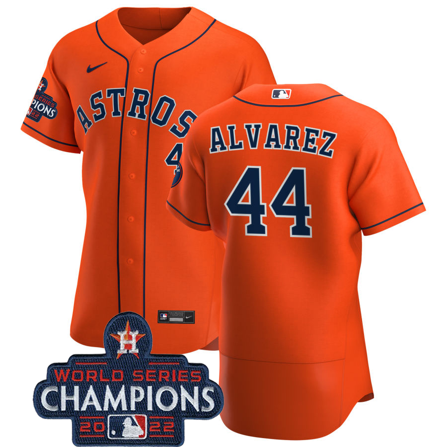 Houston Astros #44 Yordan Alvarez Orange 2022 World Series Champions Orange Alternate Authentic Team Jersey cheap jerseys for sale - CheapJerseys.Shop