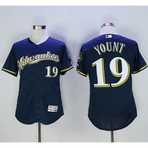 Milwaukee Brewers #19 Robin Yount Navy Blue Flexbase Authentic Collection Stitched Jersey Men's cheap jerseys for sale - CheapJerseys.Shop