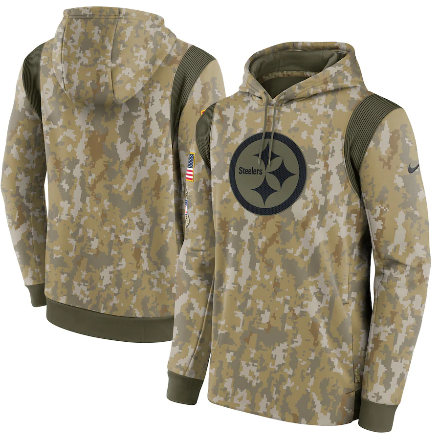 Pittsburgh Steelers Camo 2021 Salute To Service Therma Performance Pullover Hoodie cheap jerseys for sale - CheapJerseys.Shop