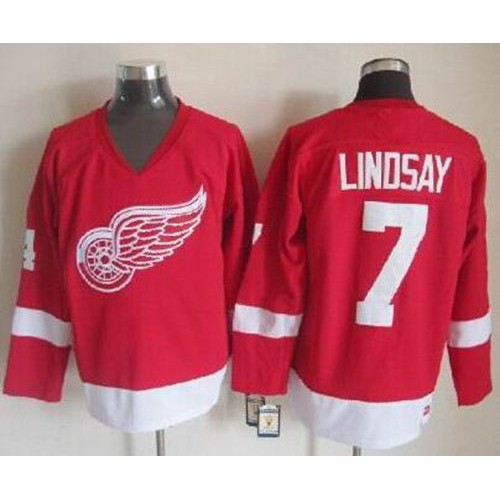 Detroit Red Wings #7 Ted Lindsay Red CCM Throwback Stitched Jersey Men's cheap jerseys for sale - CheapJerseys.Shop