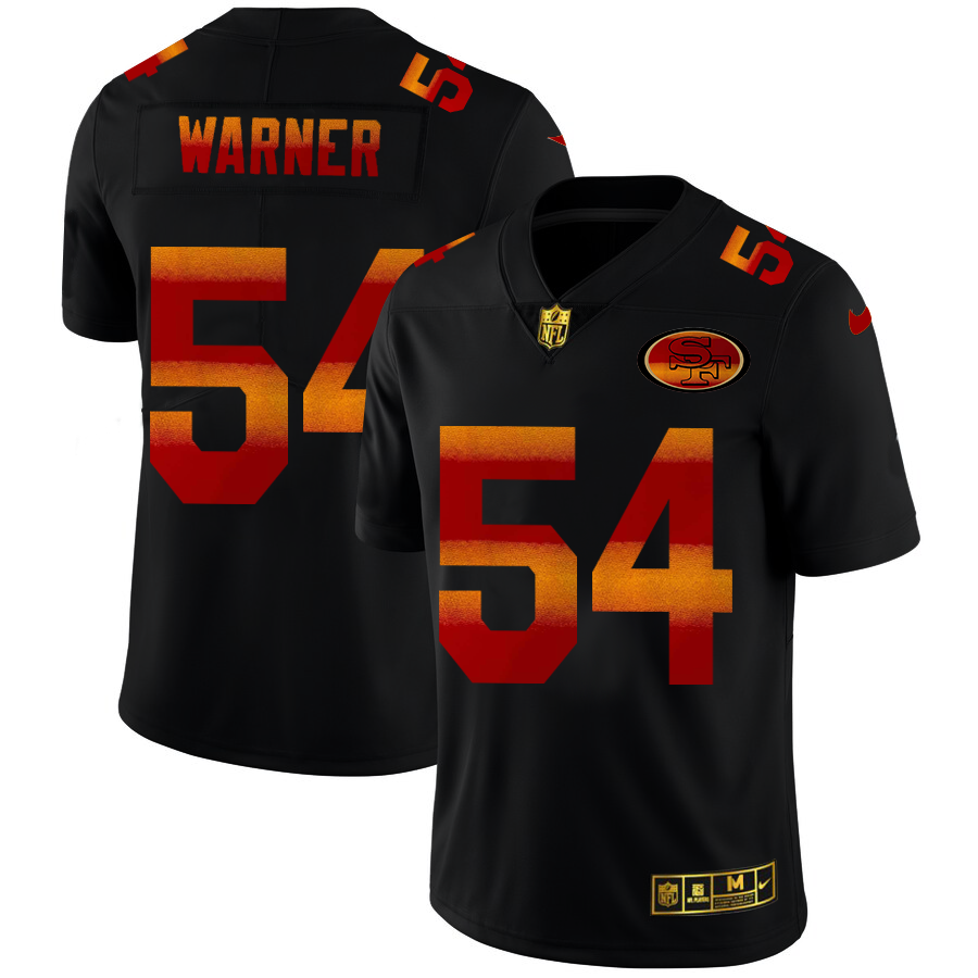 San Francisco 49ers #54 Fred Warner Men's Black Red Orange Stripe Vapor Limited Jersey cheap jerseys for sale - CheapJerseys.Shop
