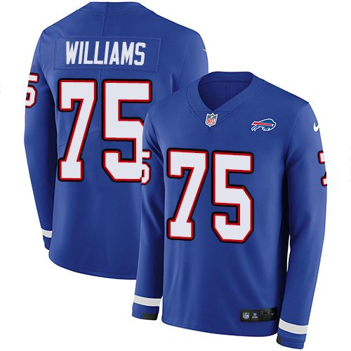 Buffalo Bills #75 Daryl Williams Royal Blue Team Color Men's Stitched Limited Therma Long Sleeve Jersey Men's cheap jerseys for sale - CheapJerseys.Shop
