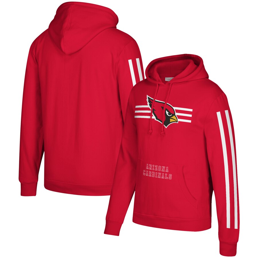 Arizona Cardinals Mitchell & Ness Three Stripe Pullover Hoodie Cardinal cheap jerseys for sale - CheapJerseys.Shop