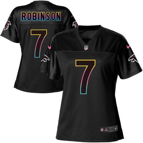 Falcons #7 Bijan Robinson Black Women's Fashion Game Jersey cheap jerseys for sale - CheapJerseys.Shop