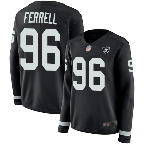Las Vegas Raiders #96 Clelin Ferrell Black Team Color Women's Stitched Limited Therma Long Sleeve Jersey Womens cheap jerseys for sale - CheapJerseys.Shop
