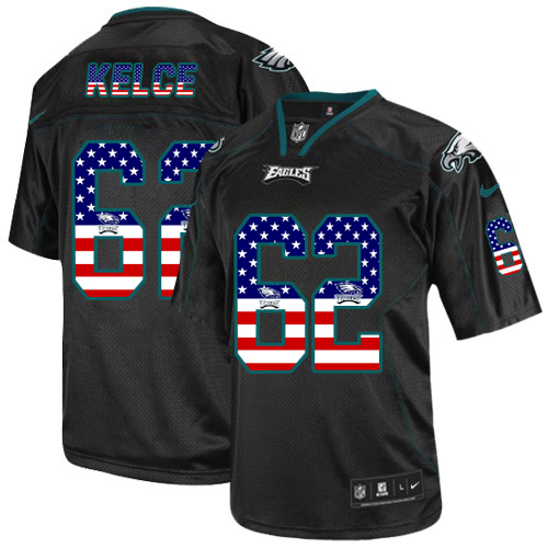 Eagles #62 Jason Kelce Black Men's Stitched Elite USA Flag Fashion Jersey cheap jerseys for sale - CheapJerseys.Shop