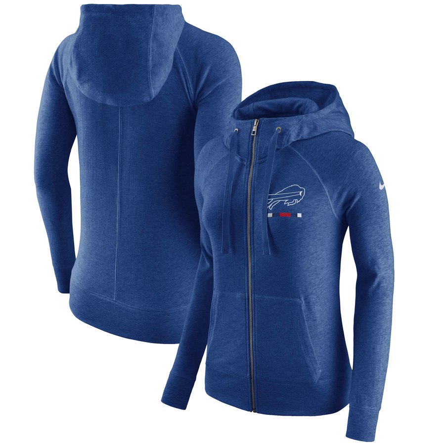 Buffalo Bills Women's Gym Vintage Full-Zip Hoodie Royal cheap jerseys for sale - CheapJerseys.Shop
