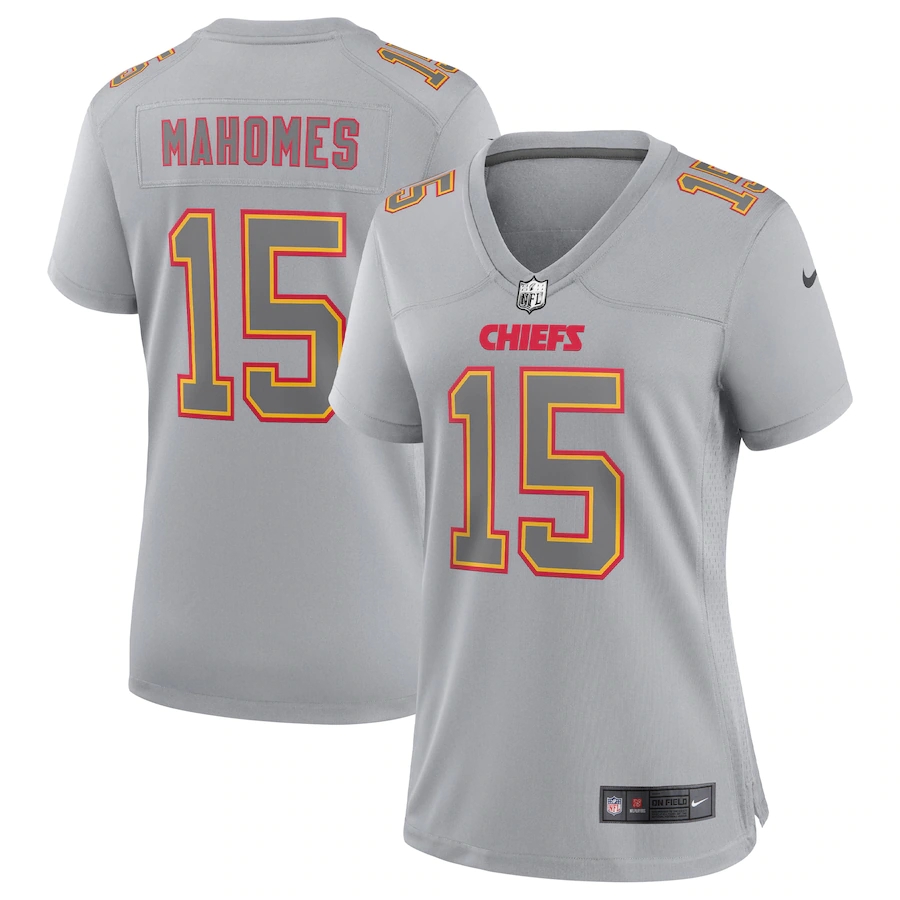 Kansas City Chiefs #15 Patrick Mahomes Women's Gray Atmosphere Fashion Game Jersey cheap jerseys for sale - CheapJerseys.Shop