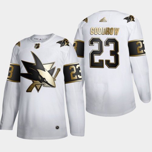 San Jose San Jose Sharks #23 Barclay Goodrow Men's White Golden Edition Limited Stitched Jersey Men's cheap jerseys for sale - CheapJerseys.Shop