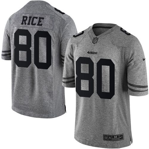 49ers #80 Jerry Rice Gray Men's Stitched Limited Gridiron Gray Jersey cheap jerseys for sale - CheapJerseys.Shop