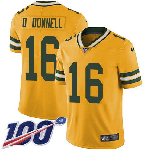 Packers #16 Pat O'Donnell Yellow Youth Stitched Limited Rush 100th Season Jersey cheap jerseys for sale - CheapJerseys.Shop