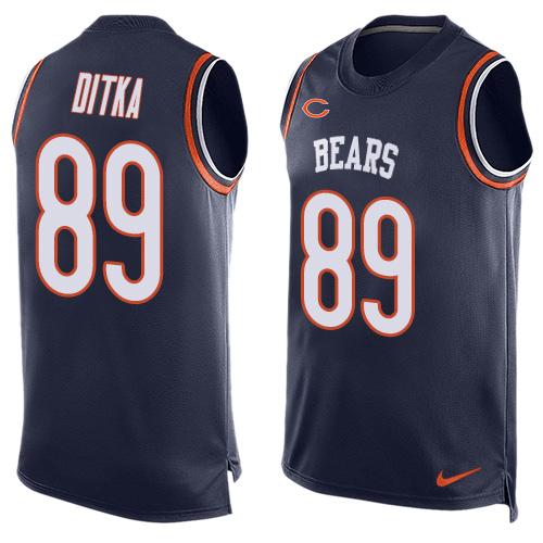 Bears #89 Mike Ditka Navy Blue Team Color Men's Stitched Limited Tank Top Jersey cheap jerseys for sale - CheapJerseys.Shop