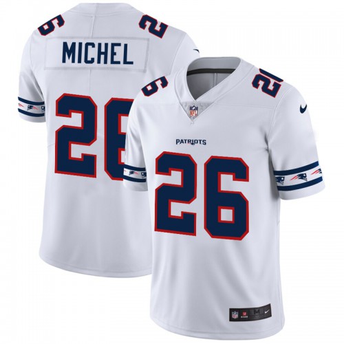 New England New England Patriots #26 Sony Michel White Team Logo Vapor Limited Jersey Men's cheap jerseys for sale - CheapJerseys.Shop