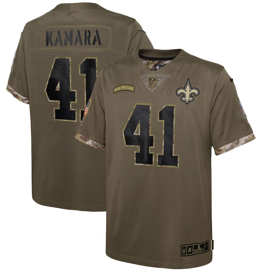 New Orleans Saints #41 Alvin Kamara Youth 2022 Salute To Service Limited Jersey - Olive cheap jerseys for sale - CheapJerseys.Shop