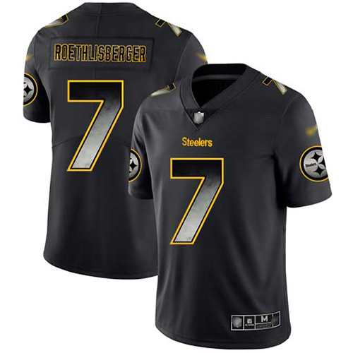 Pittsburgh Steelers #7 Ben Roethlisberger Black Men's Stitched Vapor Untouchable Limited Smoke Fashion Jersey Men's cheap jerseys for sale - CheapJerseys.Shop