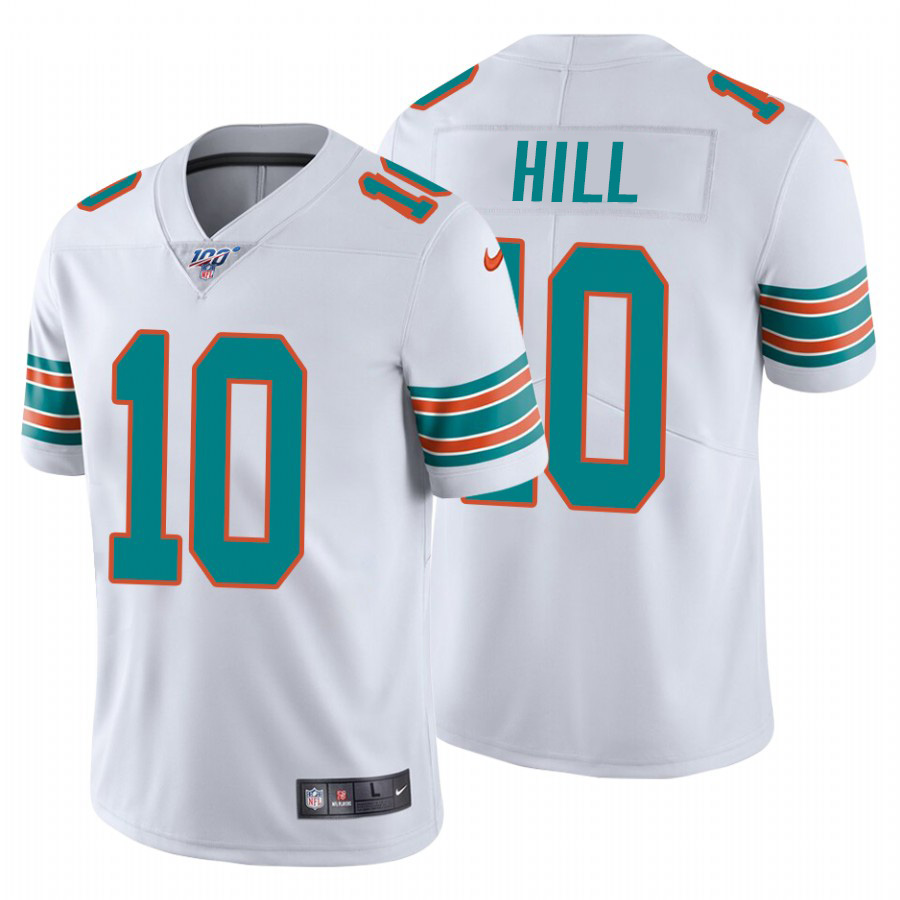 Dolphins #10 Tyreek Hill White Alternate Youth Stitched 100th Season Vapor Untouchable Limited Jersey cheap jerseys for sale - CheapJerseys.Shop
