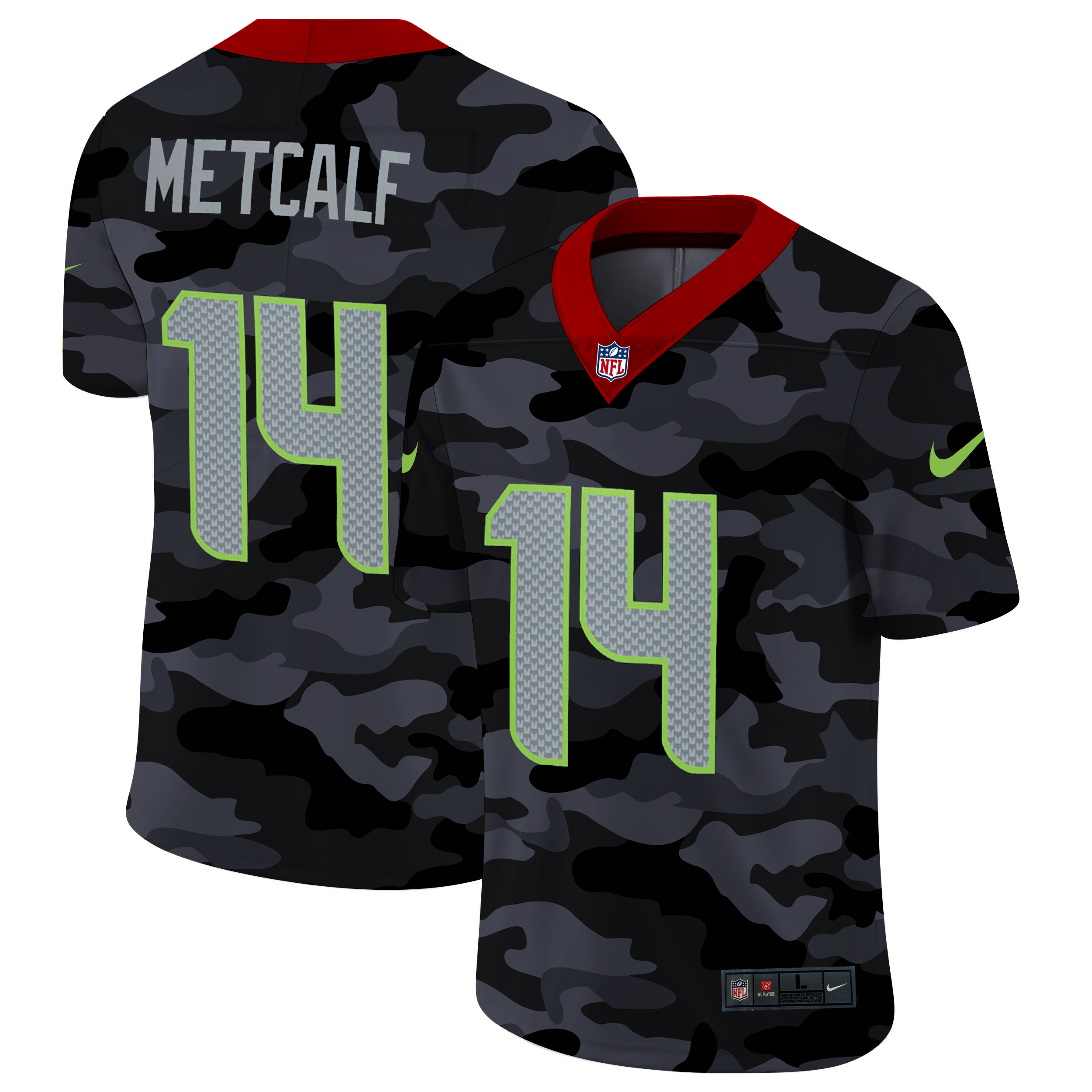 Seattle Seahawks #14 DK Metcalf Men's 2020 Black CAMO Vapor Untouchable Limited Stitched Jersey cheap jerseys for sale - CheapJerseys.Shop