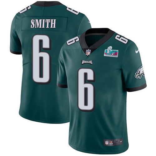 Eagles #6 DeVonta Smith Green Team Color Super Bowl LVII Patch Men's Stitched Vapor Untouchable Limited Jersey cheap jerseys for sale - CheapJerseys.Shop
