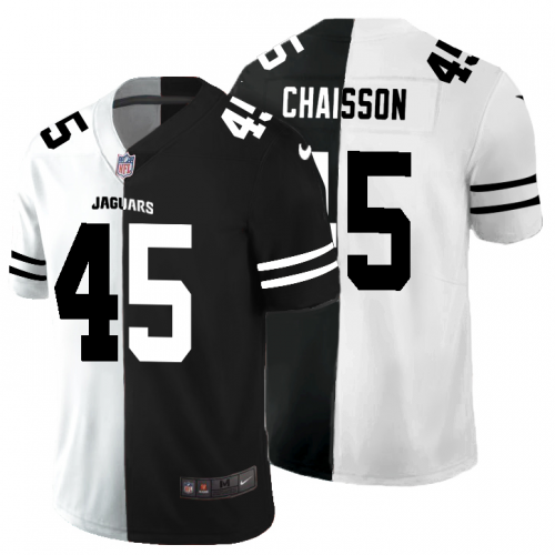 Jacksonville Jacksonville Jaguars #45 K'Lavon Chaisson Men's Black V White Peace Split Vapor Untouchable Limited Jersey Men's cheap jerseys for sale - CheapJerseys.Shop