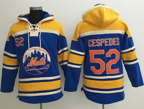 Mets #52 Yoenis Cespedes Blue Sawyer Hooded Sweatshirt Hoodie cheap jerseys for sale - CheapJerseys.Shop
