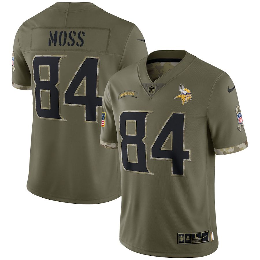 Minnesota Vikings #84 Randy Moss Men's 2022 Salute To Service Limited Jersey - Olive cheap jerseys for sale - CheapJerseys.Shop